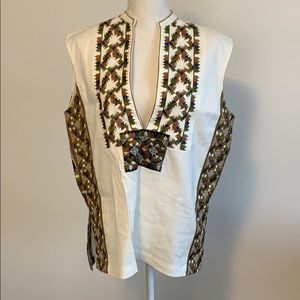 Dries Van Noten sleeveless embroidered top